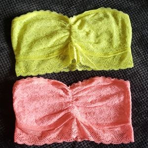 Aerie neon lace bandeau bralette tops lot